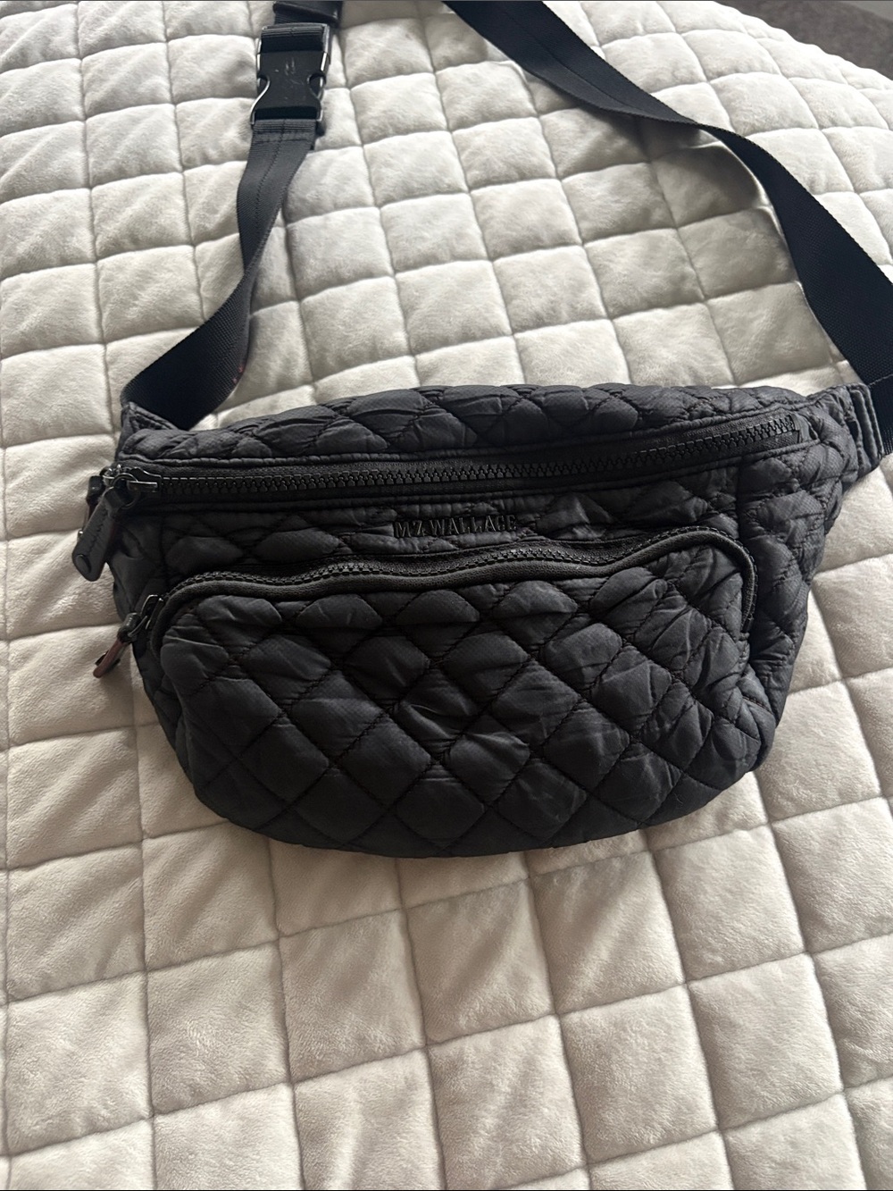 MZ Wallace Quilted Black Crossbody Belt Bag